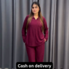 Women’s Maroon Belted Kurti with Matching Straight Pants – Casual Ethnicwear with Layered Elegance