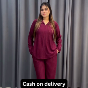 1184-3.png Women’s Maroon Belted Kurti with Matching Straight Pants – Casual Ethnicwear with Layered Elegance