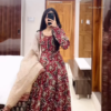 Women’s Yellow Floral Printed Kurti with Red Neckline Border – Ethnic Everyday Ensemble with Seasonal Charm