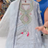 Women’s Light Blue Lace Kurti with Pink Floral Embroidery & Tassel Details – Ethnicwear Set with Sheer Dupatta