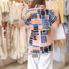 Women’s White Ethnicwear Set with Multicolor Geometric Embroidery & Free Printed Bag – Boutique-Ready Co-Ord with Gift Inclusion