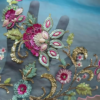 1195-1.png Dual-Toned Embroidered Sheer Fabric Panel with Sequins & Floral Motifs – Pink & Blue Textile for Occasionwear Drapes & Fusion Tailoring