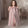 1207-2.png Kids’ Light Brown Co-Ord Set with Long Sleeves & White Sneakers – Neutral-Tone Outfit Styled with Giraffe Plush & Personalized Decor