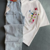 1209-3.png Unisex White & Beige T-Shirts with Colorful Paint Splatter and Pocket Embroidery – Artistic Casualwear for Everyday Styling