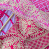 122-2.png Hot Pink Embroidered Cape Dress