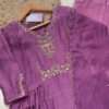 Majestic Purple Embroidered Kurta Set with Dupatta