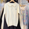 Chic Brown Bow Embroidered Oversized Shirt