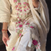 130-1.png Ivory Floral Embroidered Cotton Kurta