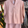 Chic Embroidered Cotton Co-Ord Set – Blush Pink
