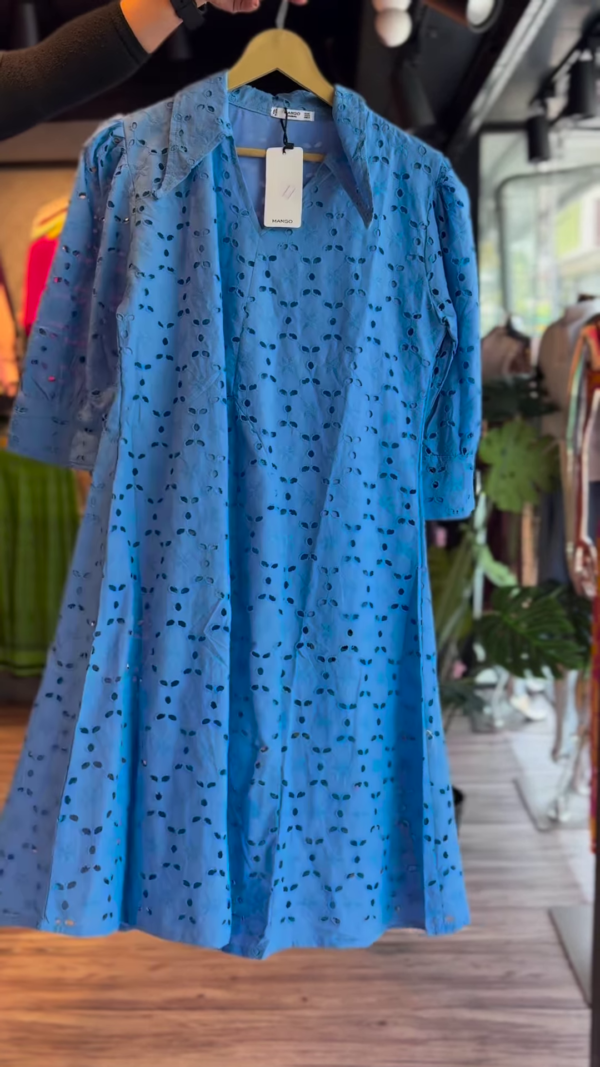 136-1.png Sunshine Yellow Embroidered Cotton Midi Dress