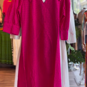 136-5.png Sunshine Yellow Embroidered Cotton Midi Dress
