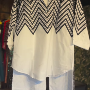 14-1-1.png 🖤✨ Elegant Monochrome Zigzag Embroidered Co-Ord Set (2-Piece)