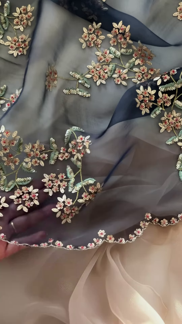 Midnight Bloom Embroidered Lehenga Set
