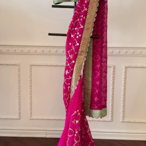 177-1.png Regal Pink & Green Hand-Embroidered Lehenga Set