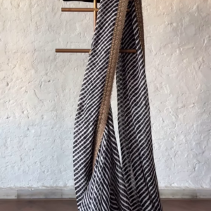 178-1.png Black & Gold Hand-Embroidered Saree Set