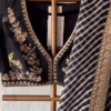 Black & Gold Hand-Embroidered Saree Set