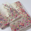 Ivory Organza Dupatta with Multicolor Floral Embroidery