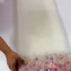 Ivory Organza Dupatta with Multicolor Floral Embroidery