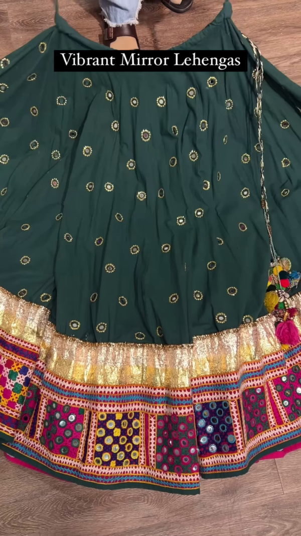 180-2.png Navy Blue Mirror Work Lehenga with Golden Border