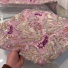 Luxe Hand-Embroidered Pink Net Fabric