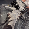 Midnight Elegance Black Embellished Saree