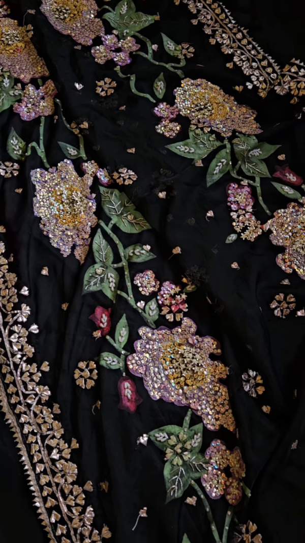 Midnight Bloom Black Embroidered Ensemble