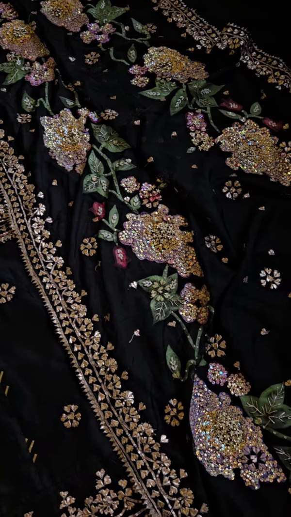 Midnight Bloom Black Embroidered Ensemble