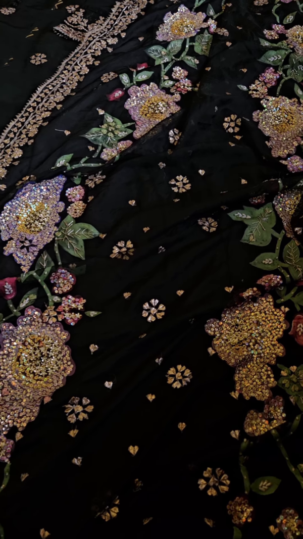 Midnight Bloom Black Embroidered Ensemble