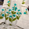 Cream Hand-Painted Floral Kurti with Pant – Elegant Ethnic Wear Set