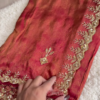 201-1.png Royal Red Silk Suit with Heavy Embroidery