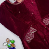 2609-1.png Premium Velvet Maroon Embellished Designer Kurti / Gown