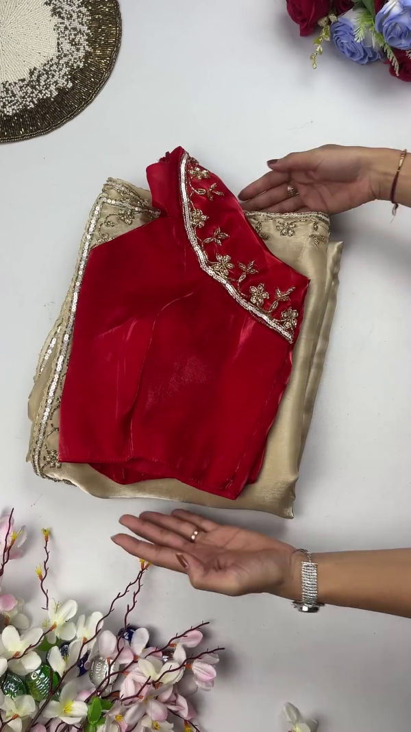 2610-2.png Elegant Red Designer Embroidered Readymade Blouse
