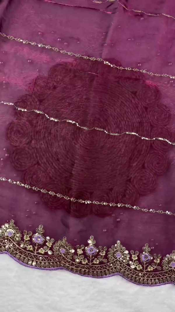 Luxury Lavender Heavy Embroidered Designer Readymade Blouse