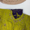 2620-2.png Premium Mustard Embroidered Blouse with Elegant Purple Dupatta Set