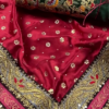 Premium Red Heavy Embroidered Partywear Saree with Designer Blouse Fabric