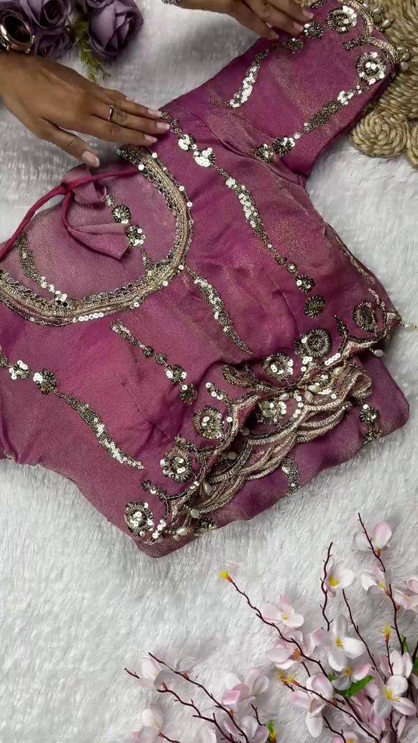 2626-2.png Dusky Rose Mauve Embellished Designer Blouse