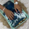 Peacock Blue Heavy Embroidered Designer Blouse with Coin Border