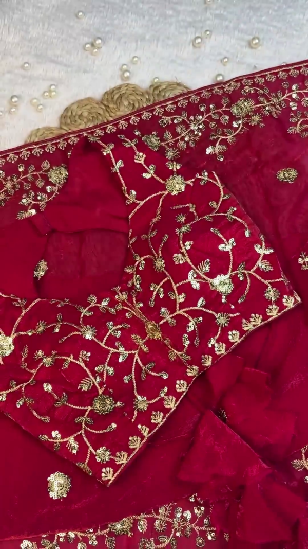 2630-1.png Deep Wine Red Embroidered Designer Blouse with Dupatta