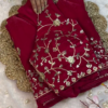 2630-2.png Deep Wine Red Embroidered Designer Blouse with Dupatta