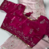 Premium Maroon & Antique Gold Heavy Embroidered Designer Blouse with Dupatta Set