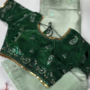 Premium Maroon & Antique Gold Heavy Embroidered Designer Blouse with Dupatta Set