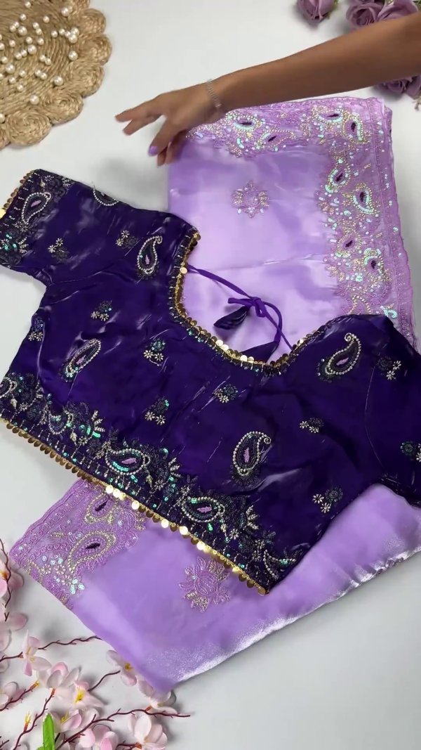 Premium Maroon & Antique Gold Heavy Embroidered Designer Blouse with Dupatta Set