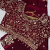 Royal Purple Heavy Embroidered Designer Blouse with Sequin Dupatta Set