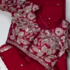 Royal Purple Heavy Embroidered Designer Blouse with Sequin Dupatta Set
