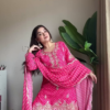 2639-1.png Rochani Pink Bandhani Print Designer Sharara Set