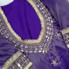 Regal Indigo Violet Mirror-Work Designer Kurti with Fringe Detailing