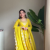 2648-1.png Sunlight Yellow Designer Anarkali Set with Scalloped Embroidery
