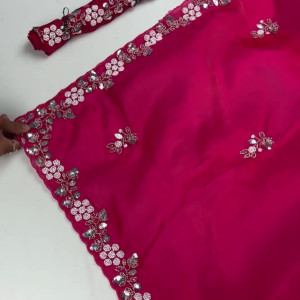 2649-1.png Royal Rani Pink Heavy Embroidered Designer Saree with Sequin Accents