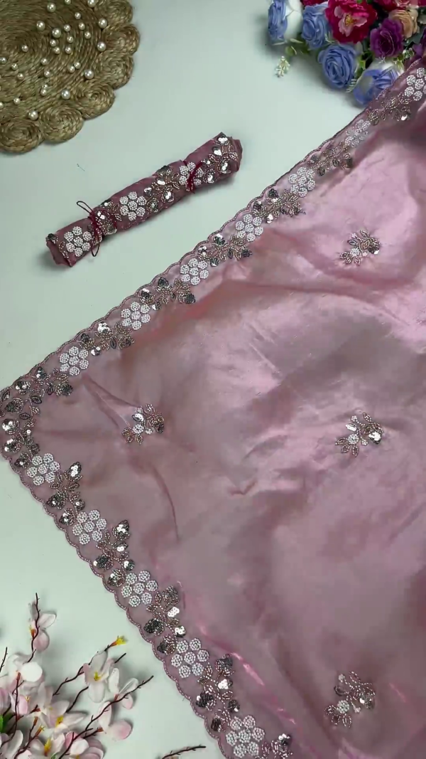 2649-4.png Royal Rani Pink Heavy Embroidered Designer Saree with Sequin Accents