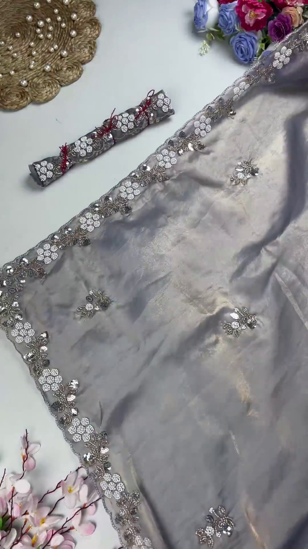 2649-5.png Royal Rani Pink Heavy Embroidered Designer Saree with Sequin Accents